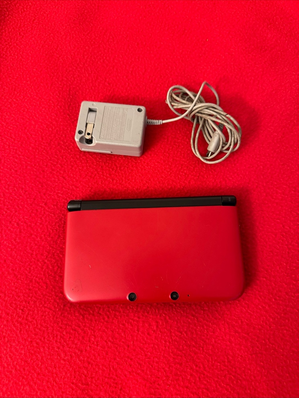 Nintendo 3DS XL Handheld Console Red + Charger W/SD Card Tested- ( Read